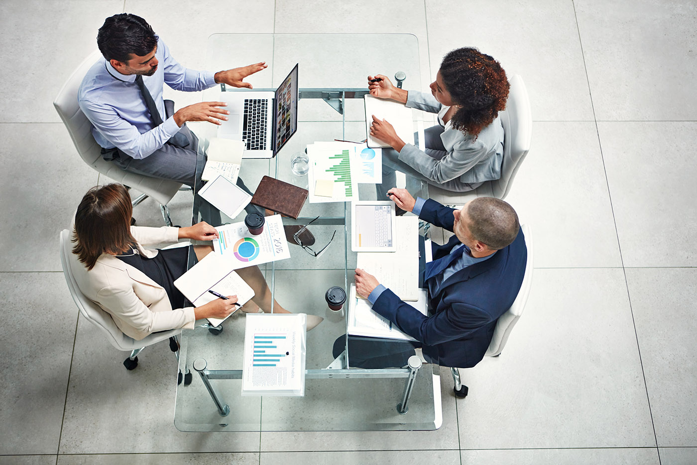 The management team staying on top of business